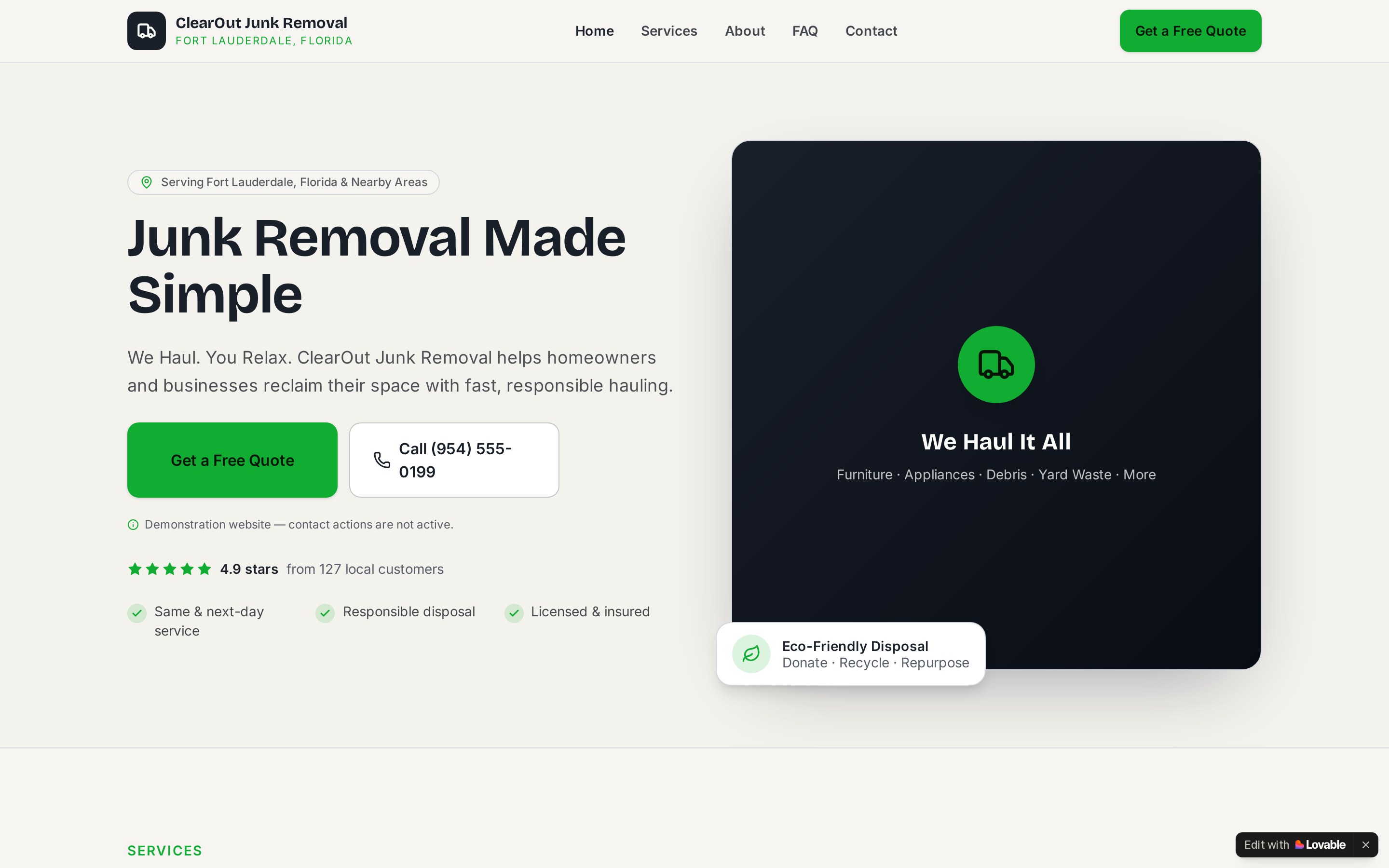 ClearOut Junk Removal website